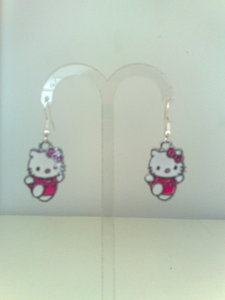 Zilveren Hello Kitty oorbellen