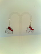 Zilveren Hello Kitty hoofdje, Oorbellen
